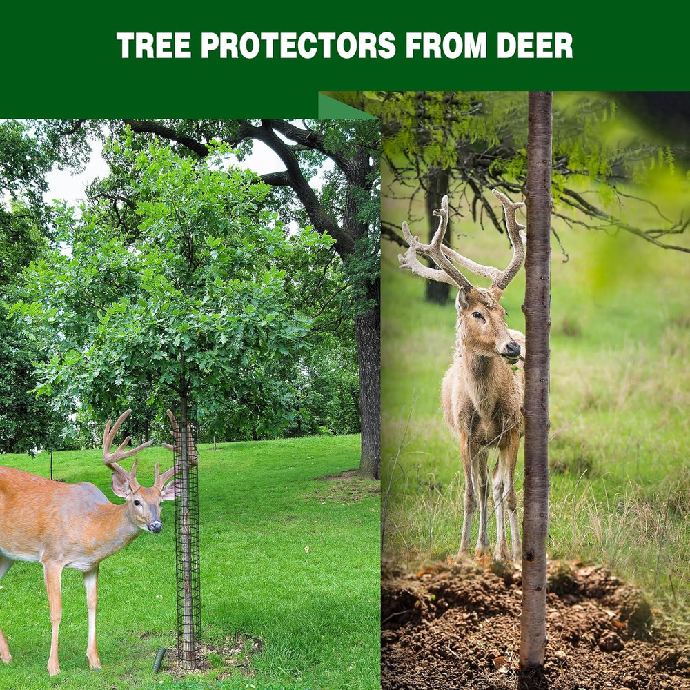 8 Pcs Metal Tree Trunk Protector Guard, 48" Mesh Tree Guards Trunk Protector wit