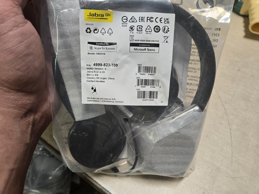 Sealed Jabra Headset 4999-823-109 HSC016 Evolve 20 Version E
