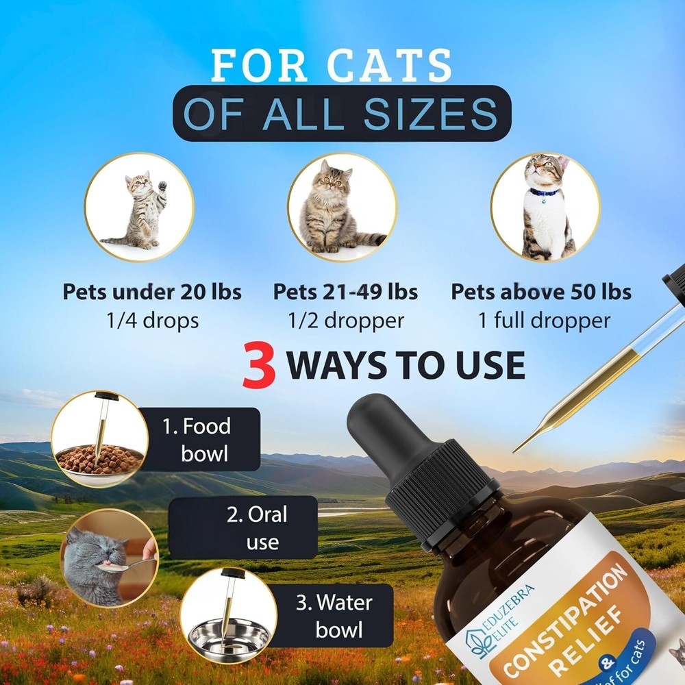 EDUZEBRA Cat Constipation Relief, Constipation Relief for Cat, Cat Laxative C...