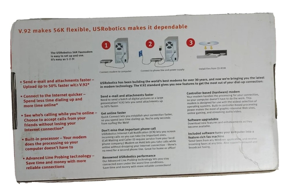 US Robotics 5686E External 56K FAX Modem V.92