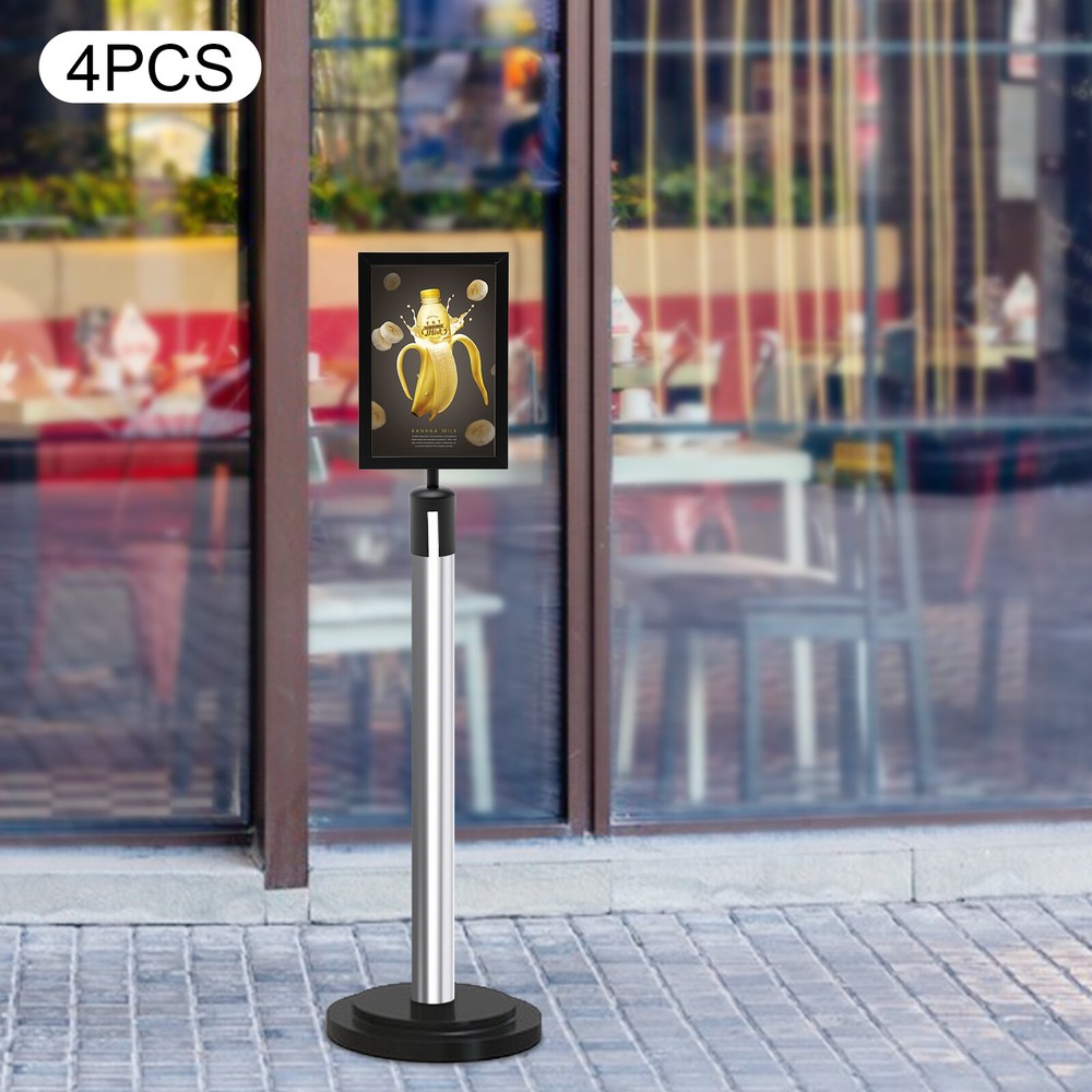 4Pcs Removable Double-sided Clear Pvs Sign Holders With Cross-shaped Socket NEW