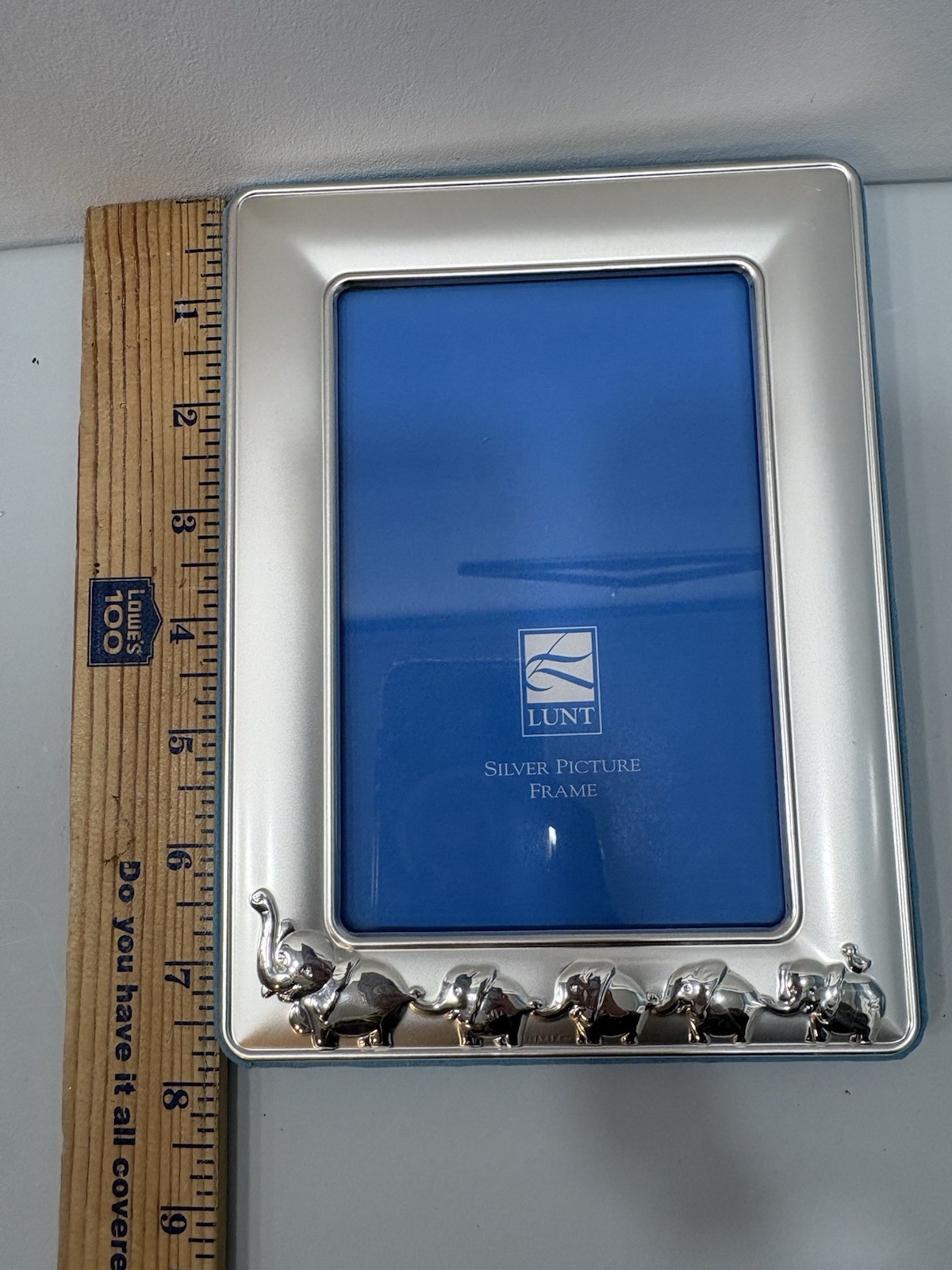 LUNT Silver Baby Elephant Line Photo Frame 4x6 Photo Frame With Box Baby Shower