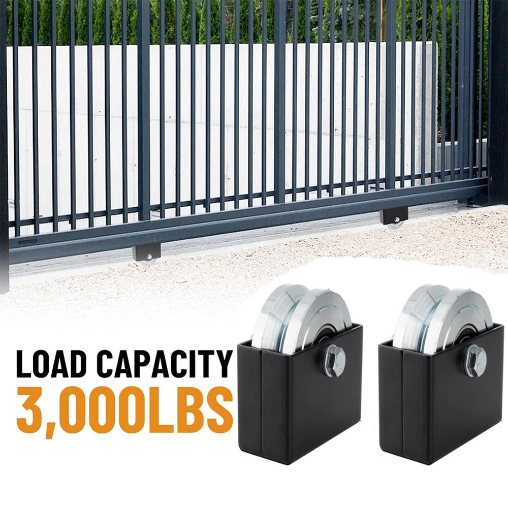4" V Groove Gate Wheel with Weld on Box, Solid Sliding Gate Wheels, Load Capa...