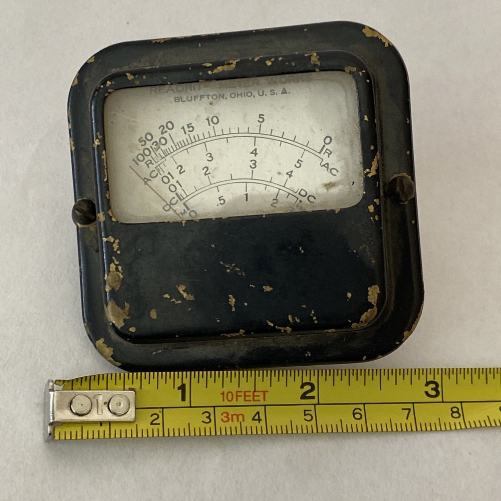 Vintage Readrite Meter Works Panel AC DC Gauge Untested
