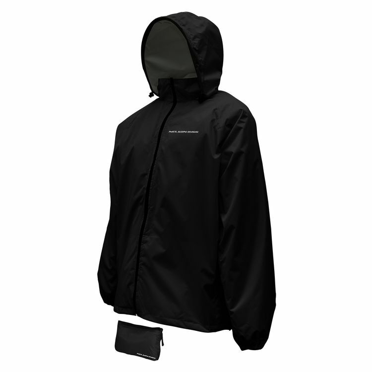 Nelson-Rigg Waterproof Pack Jacket Black Size Medium MD