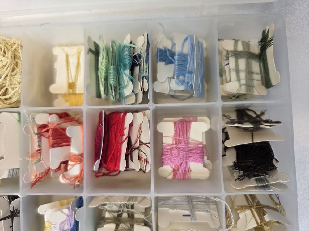 Embroidery Floss Thread Carded With Storage Box Assorted Colors