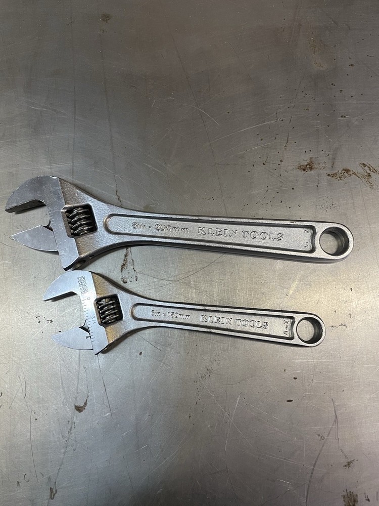 2- Klein Adjustable Wrenches 6” & 8”