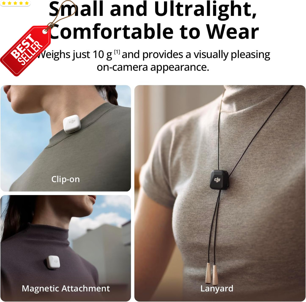 Wireless Lavalier Mic Mini Transmitter Infinity Black Camera Iphone Android US