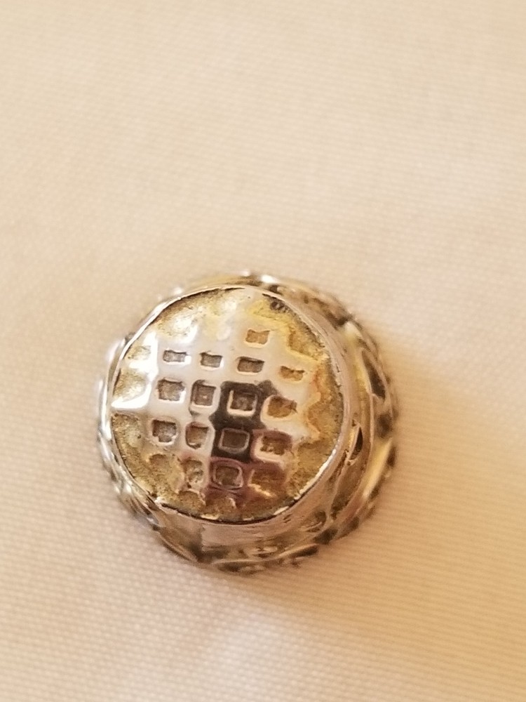 Vintage Solid Sterling Silver Ornate Scroll Pattern Thimble  1" Tall Mexico