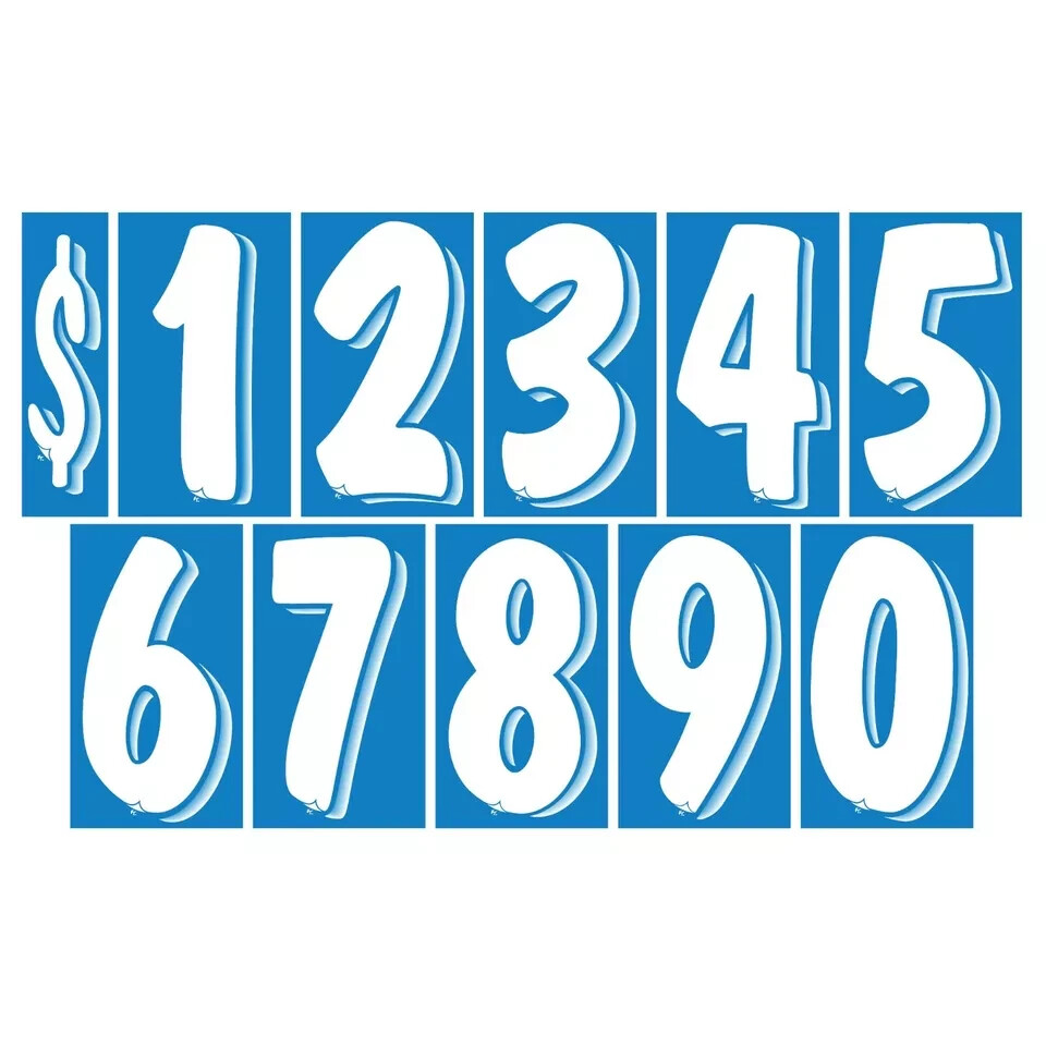 7 1/2 Inch Numbers Windshield Advertising Pricing Stickers Car Dealer You Pick