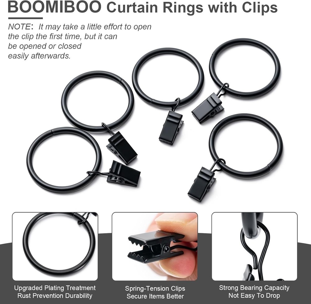 Curtain Rings with Clips for Drapes