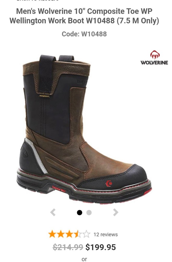 Wolverine Men Overman Waterproof CarbonMax 10" EH Work Boot Work Boots
