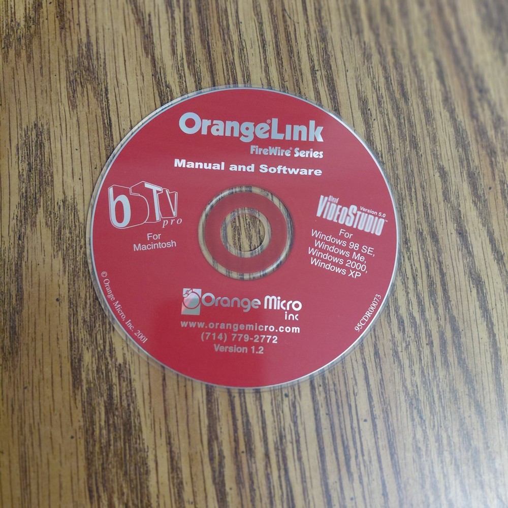 Orangelink Manual and Software Version 1.2 2001 Disc Only