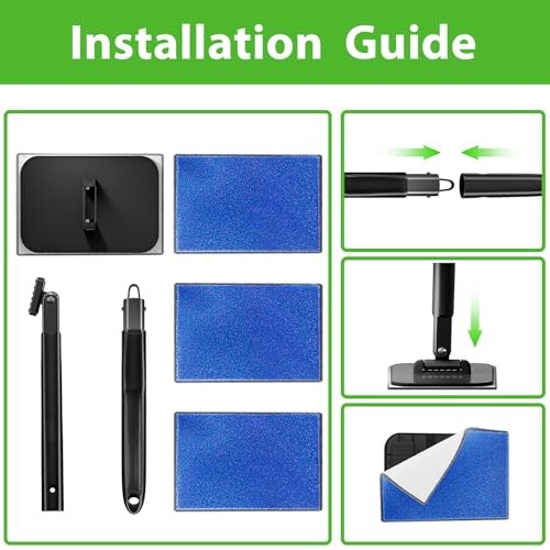 Car Windshield Cleaning Tool, Windshield Cleaner with 5 Washable and Deep Blue