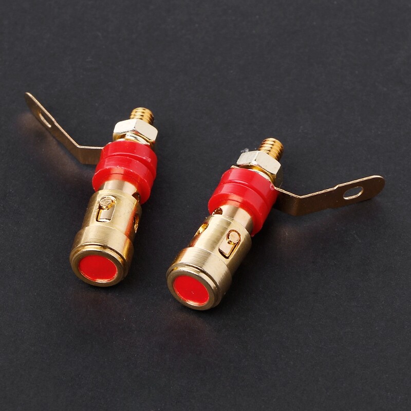 10PCS Brass Speaker Binding Post Spring Loaded Press Subwoofer Basket Terminal