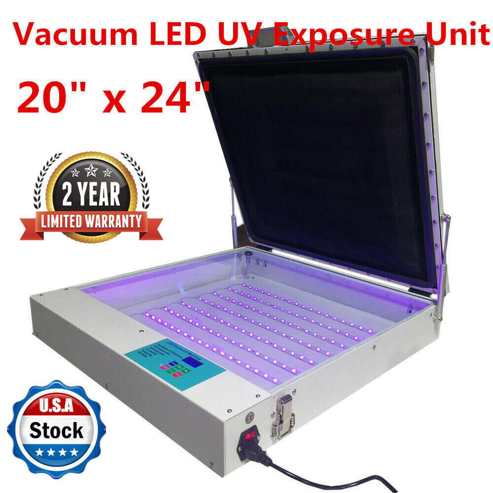 Tabletop Precise 20" x 24" 80W Vacuum LED UV Exposure Unit Screen Equipment