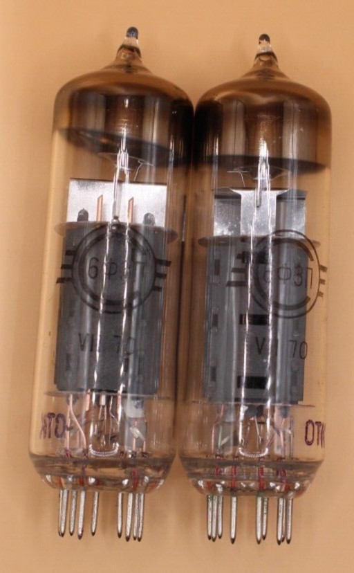 2x 6F3P / 6Ф3П ~6BM8 ~ECL82 Triode-Pentode Tube / Matched Pair / NOS / Same Date