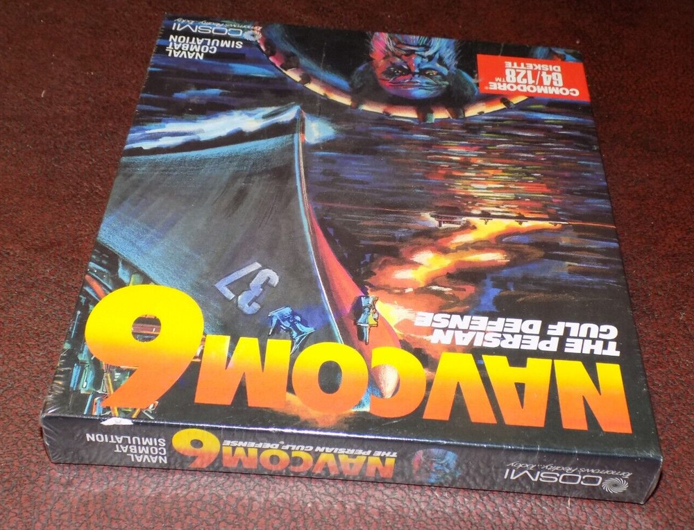 NAVCOM 6 Naval Simulation Commodore 64 / 128 Diskette Game 1988 Cosmi NOS Sealed