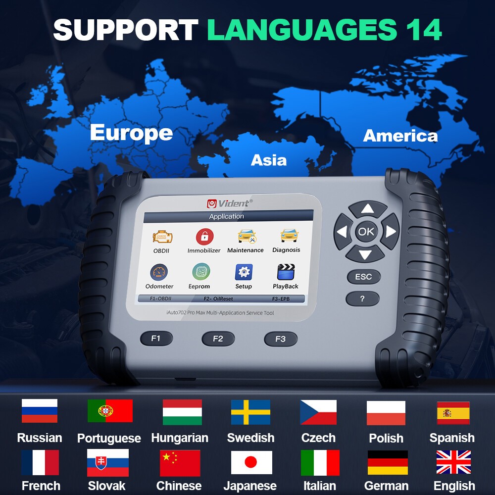Vident 702Pro MAX OBD2 Scanner Bidirectiona Diagnostic Tool IMMO/Key Programming