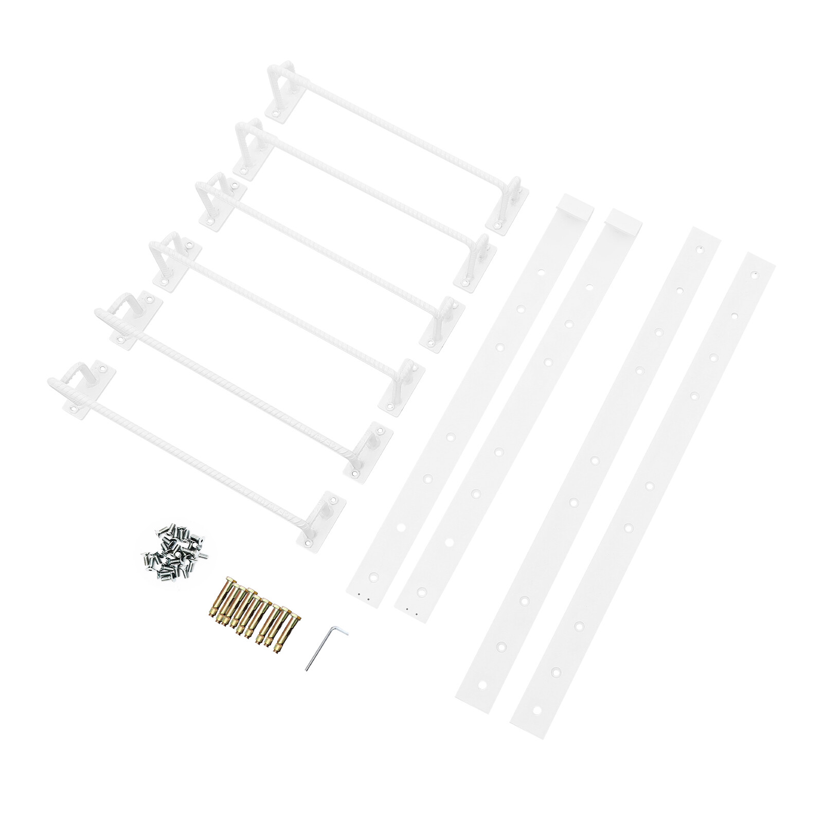 6-Steps Steel Well Ladder Egress Window Ladder Heavy-Duty Window Well Ladder