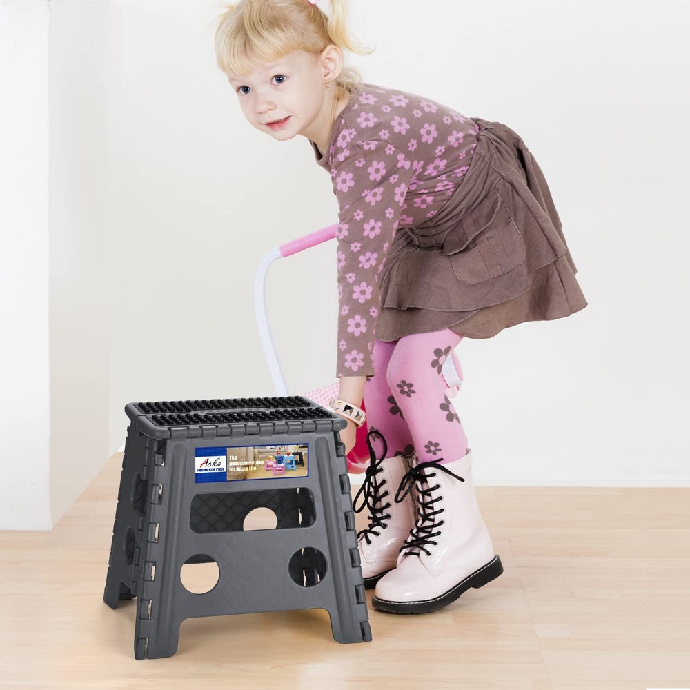 Folding Step Stool 13 inch Height Premium Heavy Duty Foldable Step Stools for...