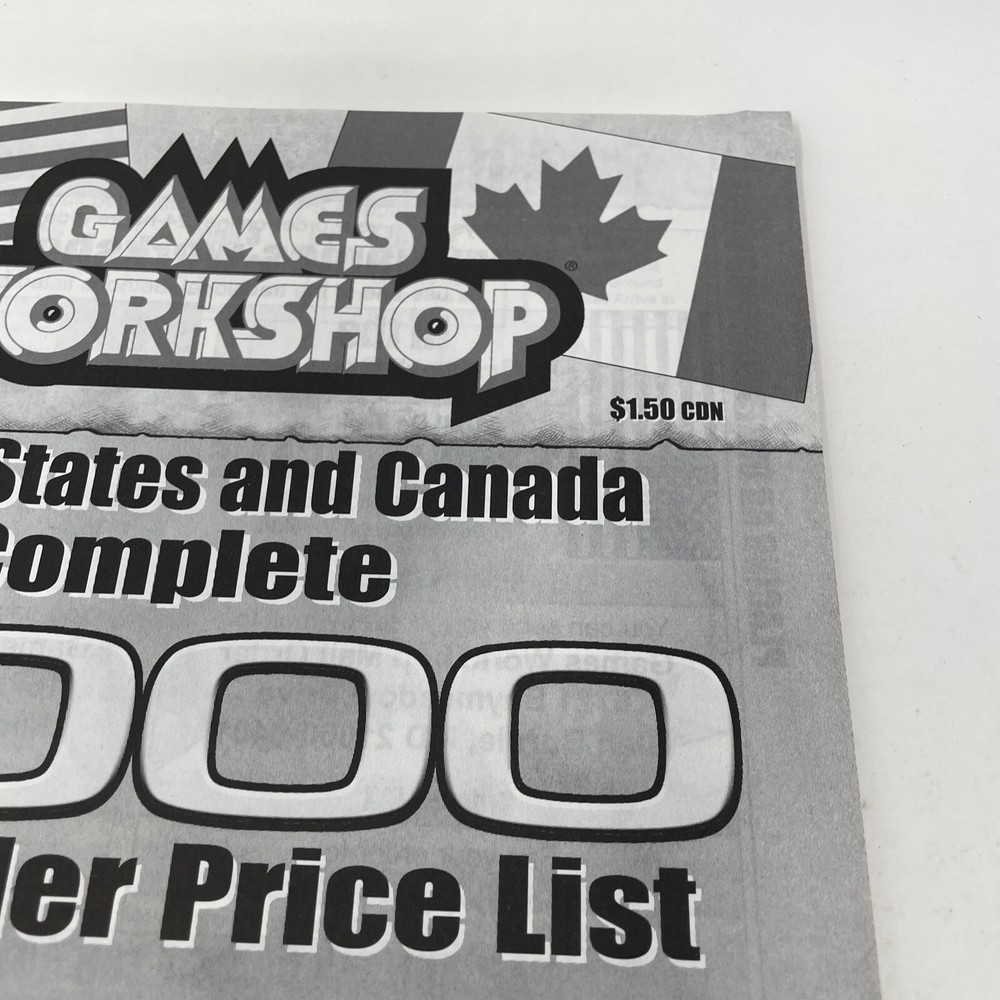 Games Workshop Complete 2000 Mail Order Price List Catalog Warhammer
