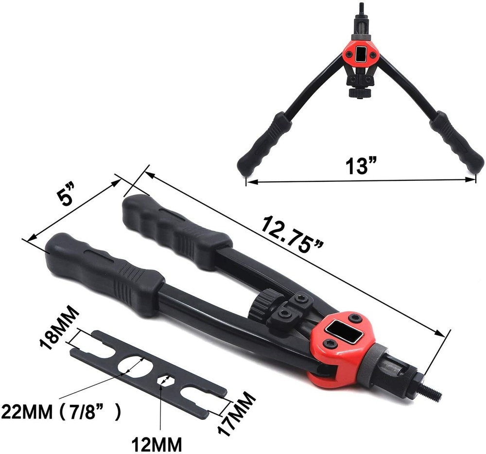 13" Rivet Nut Gun Kit Rivnut Setting Tools Nut Setter Tool Hand Blind Riveter US