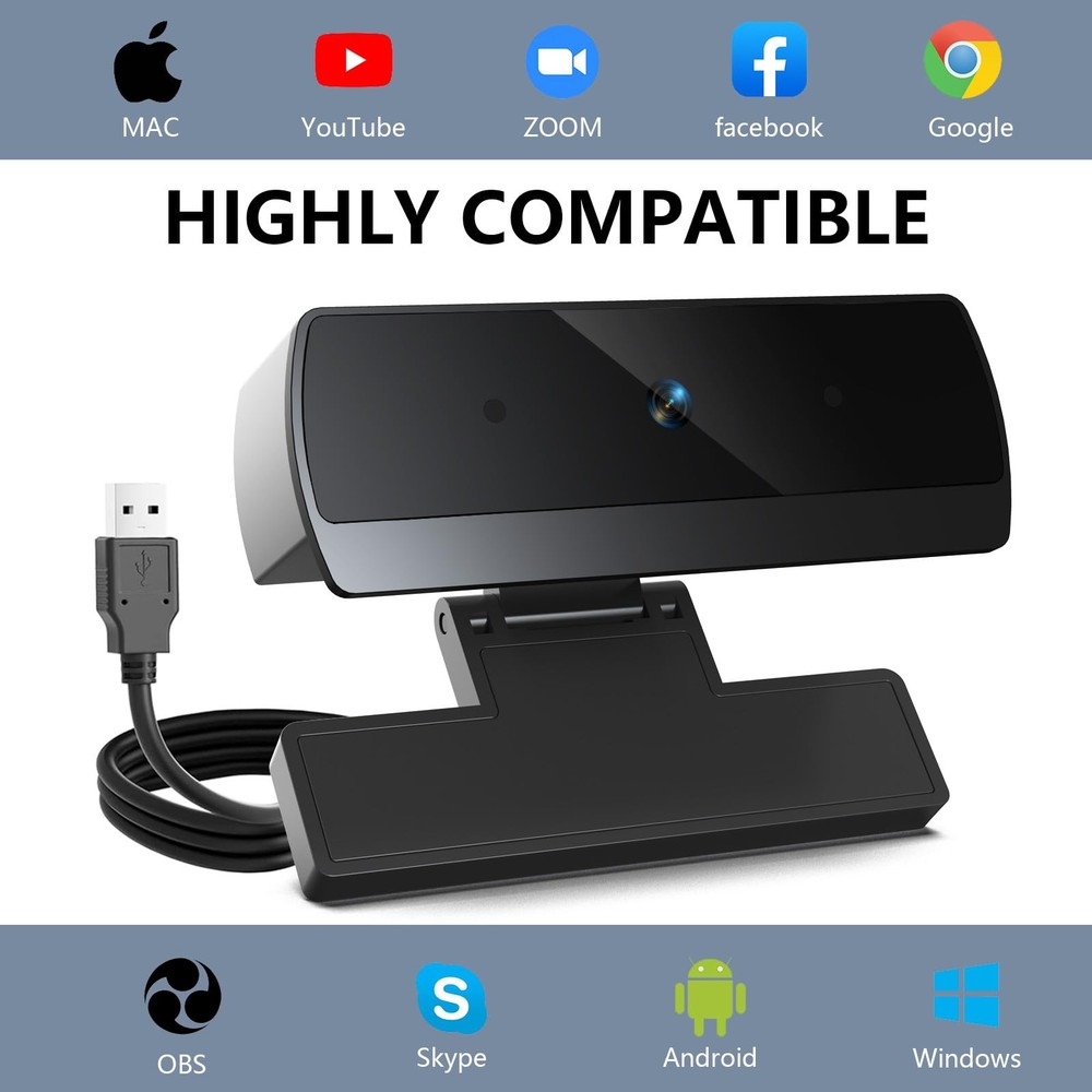 1080P USB Streaming Webcam Computer Camera With Microphone Plug And Play PC