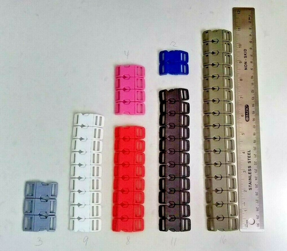 Curved 1/2 Side Release Plastic Buckles 53 Pack