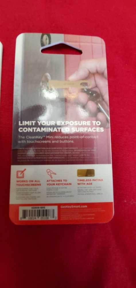 Key Smart - Clean Key. Touchess Tool, Avoid Contaminated Areas. Copper Alloy 2pk