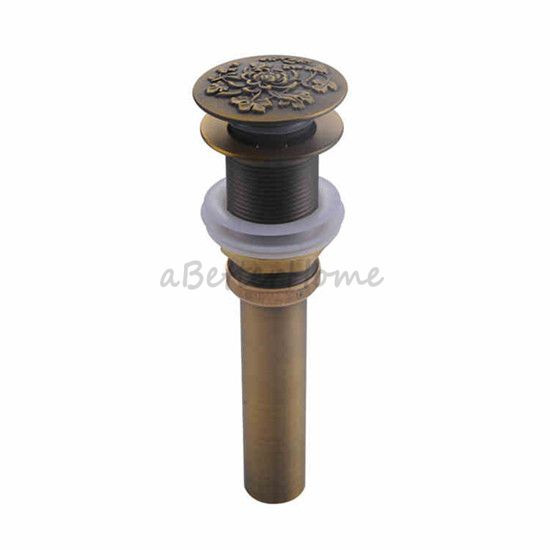 Antique Solid Brass Bathroom Basin Sink Pop Up Drain With Or Without Overflow