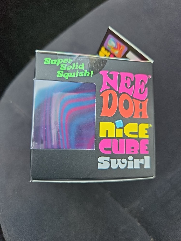 PURPLE BLUE Schylling NeeDoh Nice Cube Swirl. Super Solid Squish AUTHENTIC