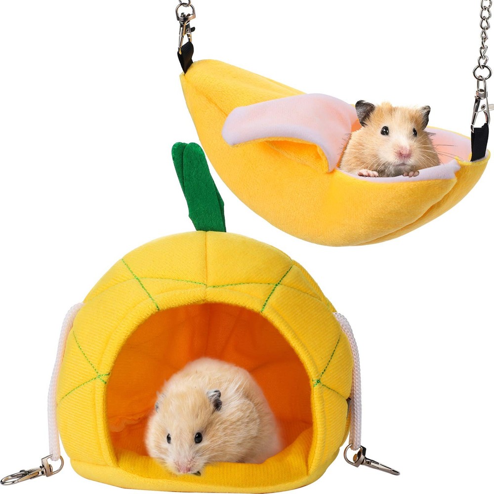 Jetec 2 Pcs Hamster Hammock Soft Bed Small Pet Animals Small, Yellow