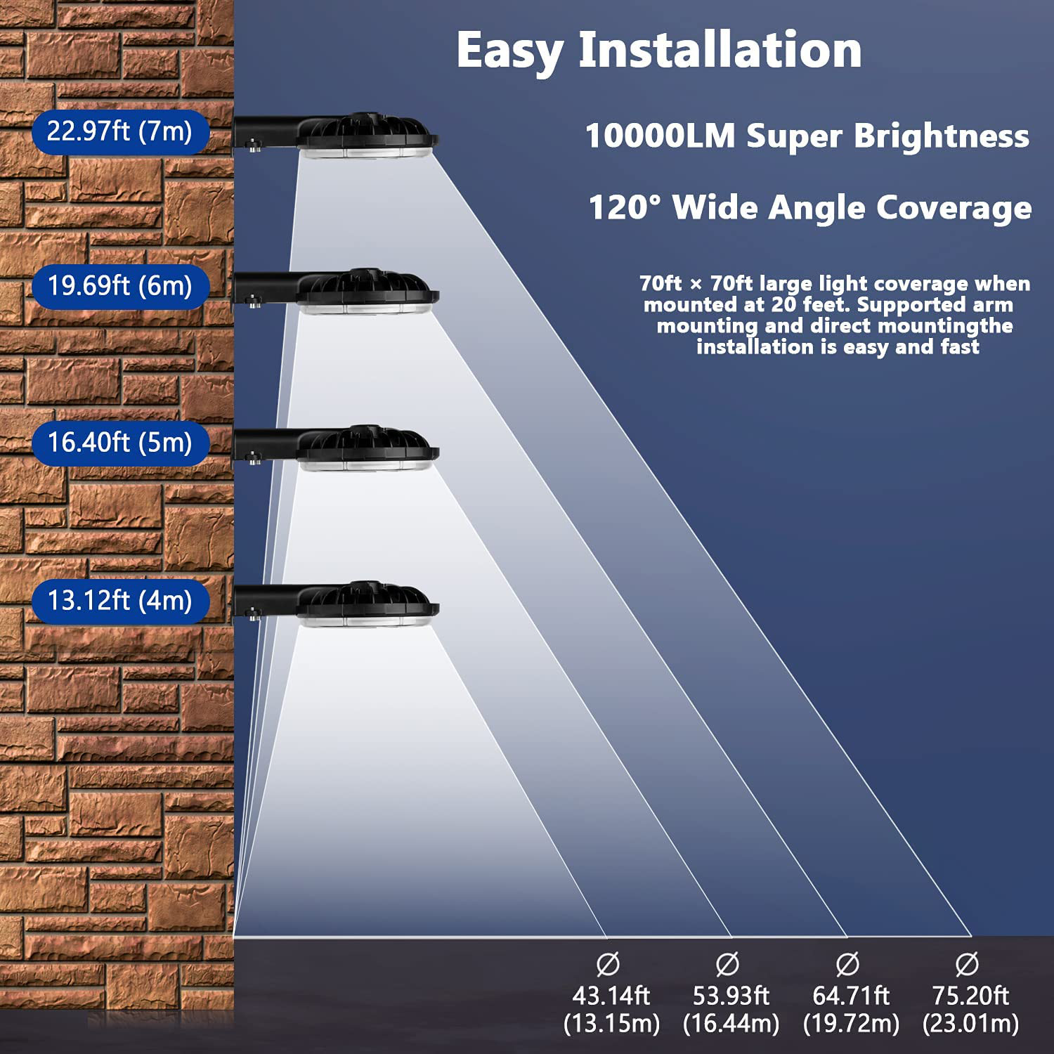 LED Barn Light, Dusk to Dawn Outdoor Lighting with 100W 10000LM 5000K Daylight
