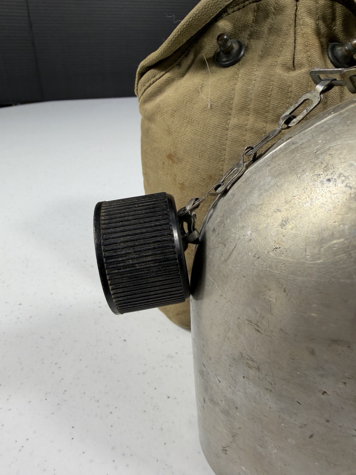 WWII US Army 1943 St. Croix G. Co. Canteen Cover w/ Aluminum Canteen Original