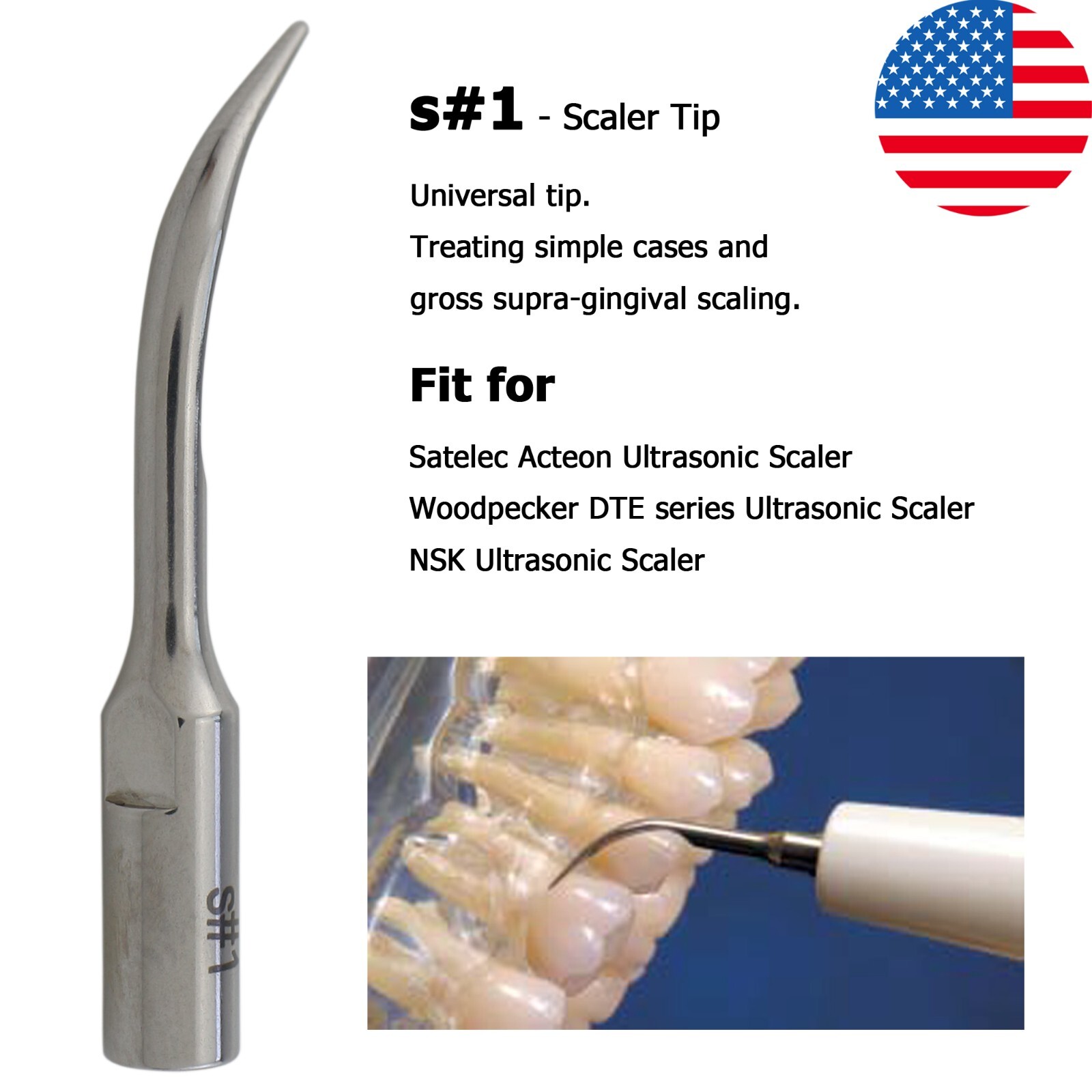 Dental ACTEON NEWTRON P5 XS Ultrasonic Scaler Handpiece Satelec Piezo Tips H3 1S