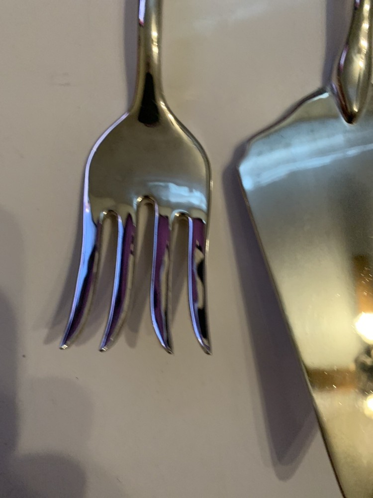 Vtg Christmas International Silver Co. Serving Utensils Spoon Fork Pie Server