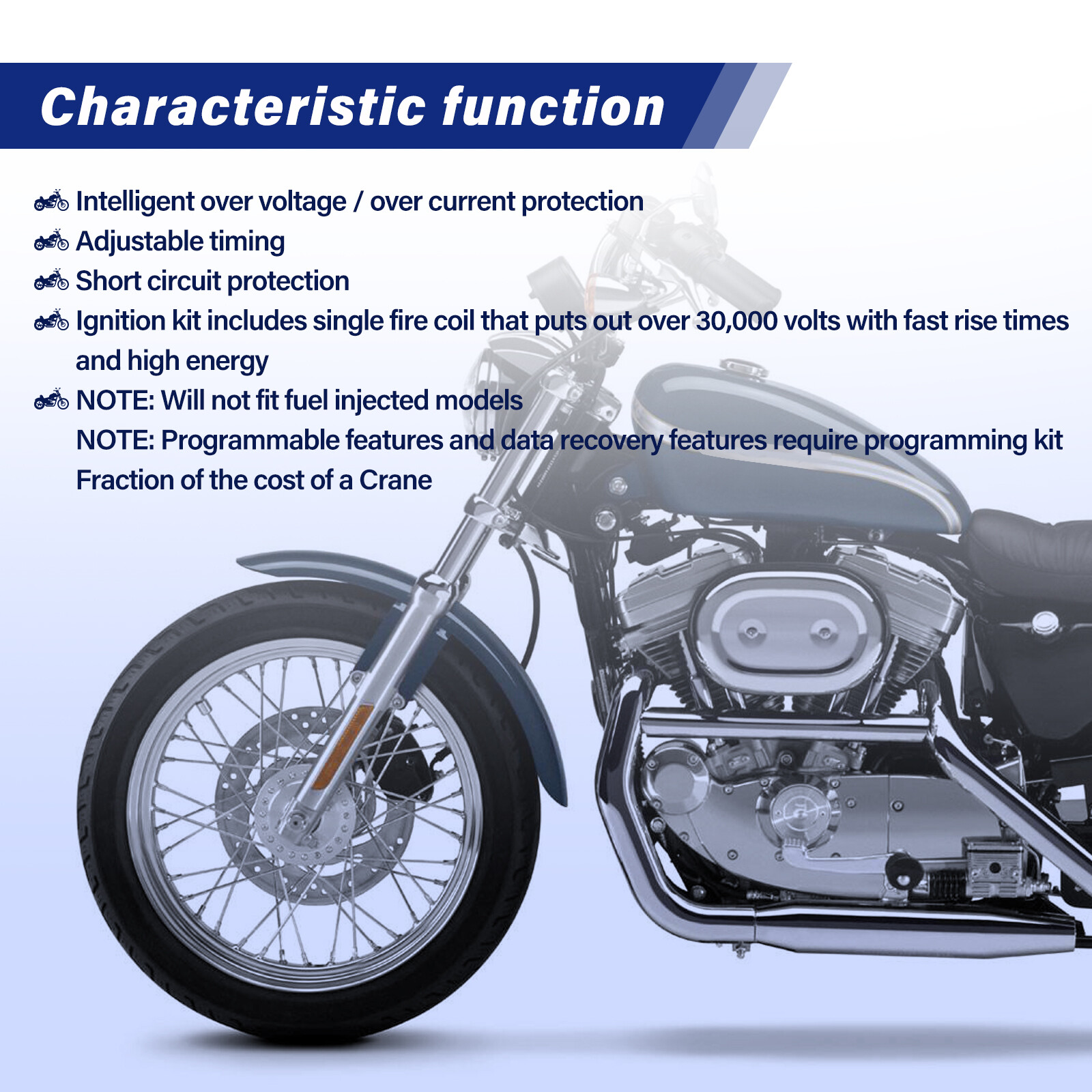 Single Fire Programmable Ignition Coil Kit For EVO Big Twin XL Sportster 53-660