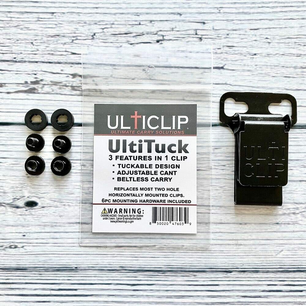 Ulticlip - UltiTuck Holster Clip, Tuckable, Adjustable, Beltless, IWB