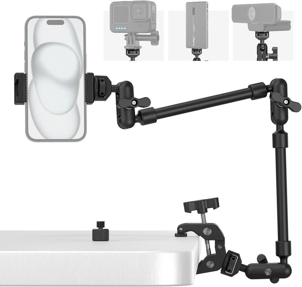 SmallRig 22" Magic Arm Clamp Phone Desk Camera Mount for Light/Action Camera