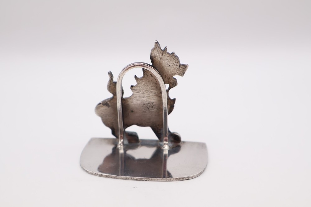 Vintage Solid Silver Chinese Style Menu Holder