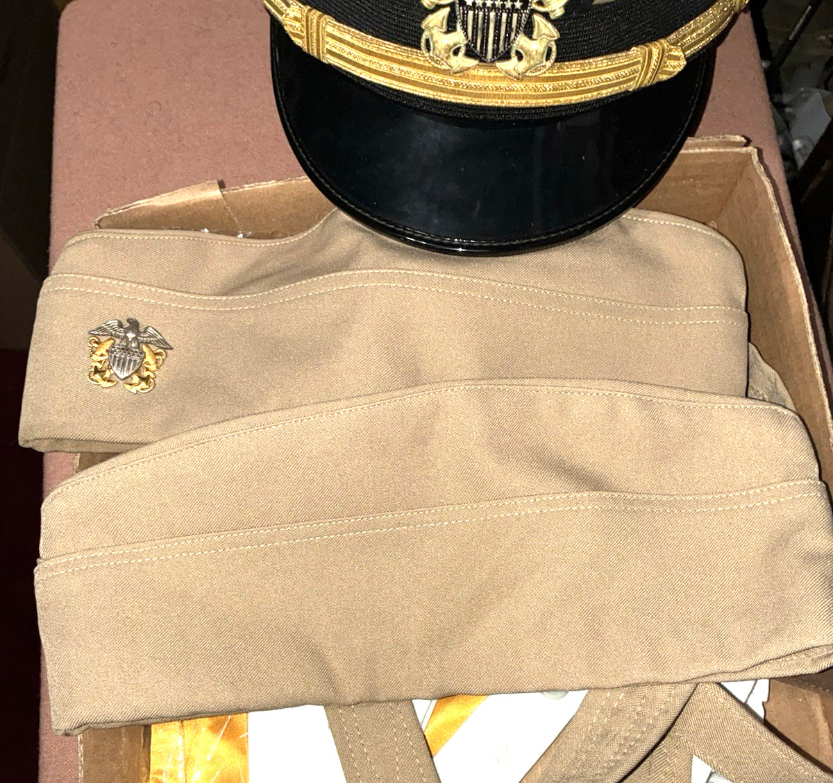 USN cap and mess dress accessories