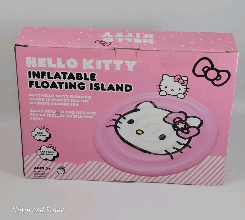 Hello Kitty Inflatable Floating Island Float Large Pool - 4' Diameter NIP