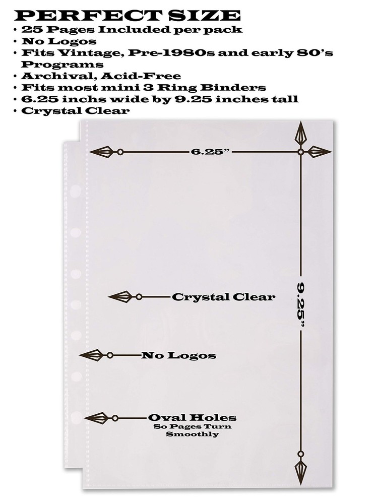 2Fold Sheet Protectors for Broadway Play Programs and Theater Programs 25 Custom