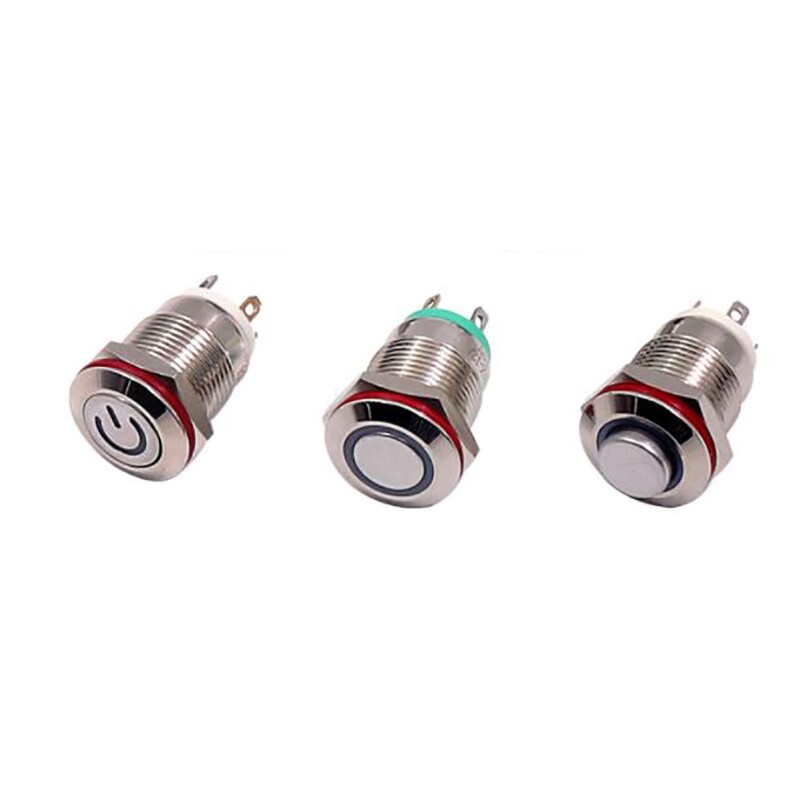 12mm Latching or Momentary Round Push ON/OFF POWER Button Switch Mulitcolour