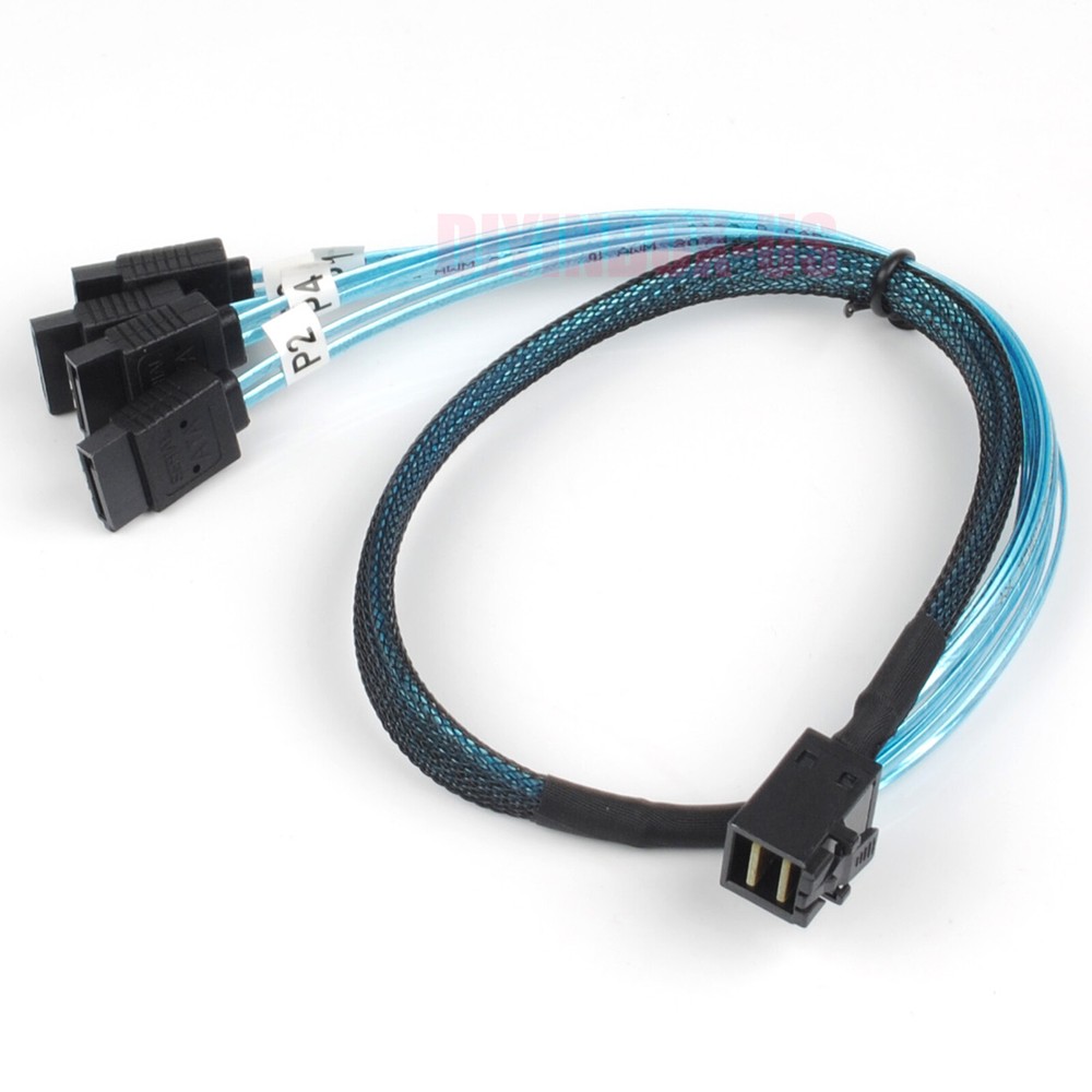 Internal Mini SAS HD SFF-8643 Host to 4 SATA 7pin Target Hard Disk Data Cable