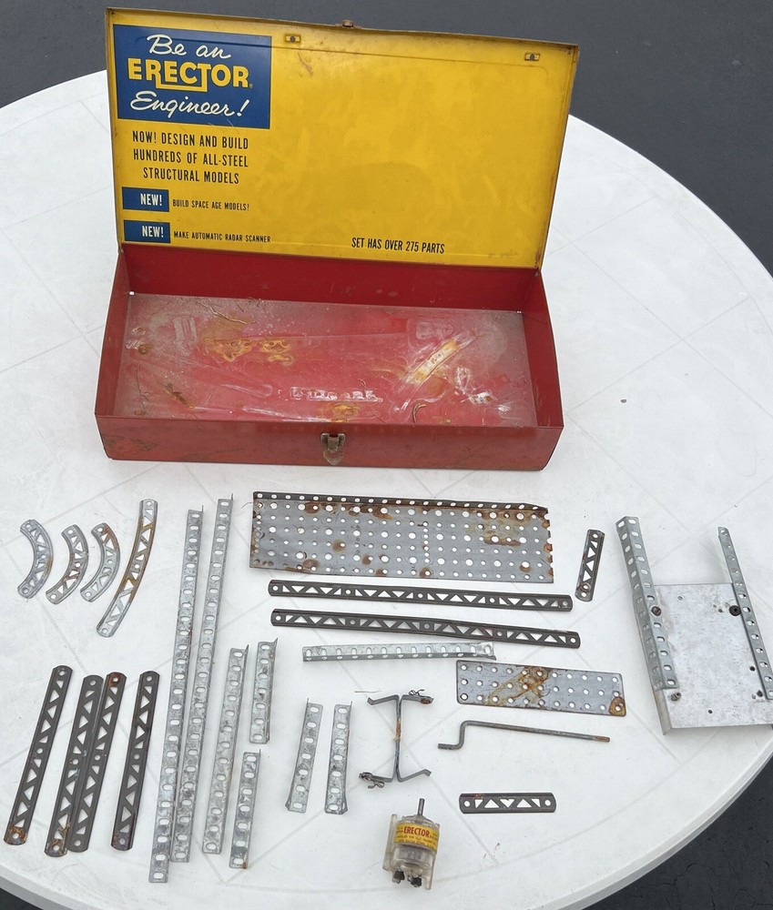 A C Gilbert #10042 Erector Automatic Radar Scope Set 1950's Incomplete 25 Pc