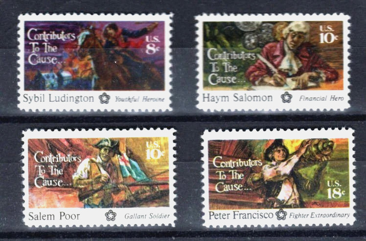 AMERICA BICENTENNAIL-CONTRIBUTORS TO THE CAUSE SET plate blocks