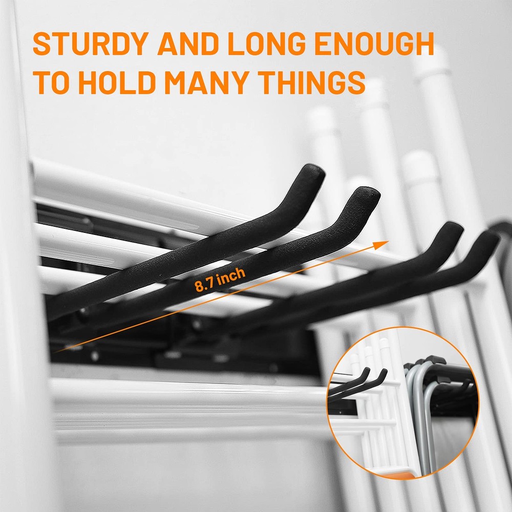 Wallmaster Garage Storage Organization Wall Mount, 6Hooks+3Panels, Black