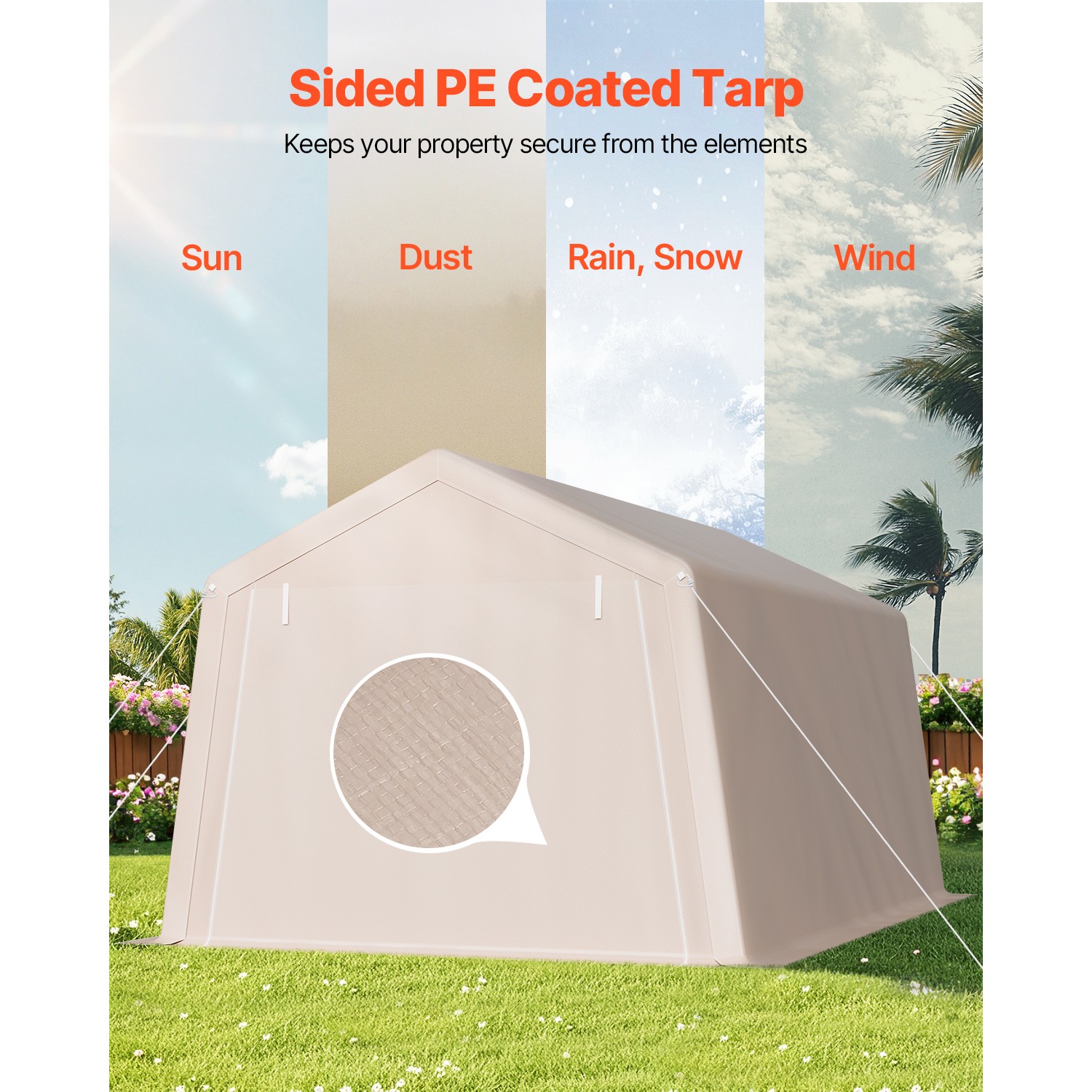 Uimoso 10x15 ft Portable Outdoor Storage Shed Canopy Tent Garage